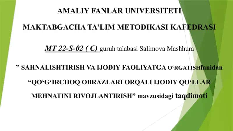 QO‘G‘IRCHOQ OBRAZLARI ORQALI IJODIY QO‘LLAR MEHNATINI RIVOJLANTIRISH 1