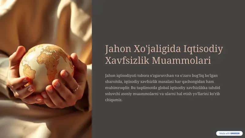 Jahon Xo'jaligida Iqtisodiy Xavfsizlik Muammolari 1