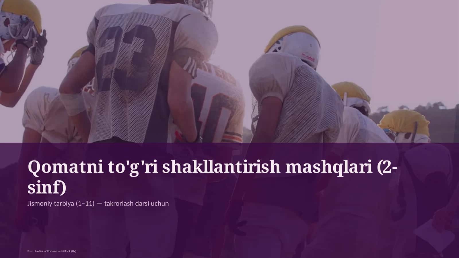 Qomatni to'g'ri shakllantirish mashqlari (2-sinf) 1