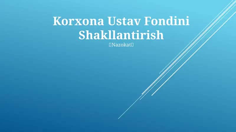 Korxona Ustav Fondini Shakllantirish 1