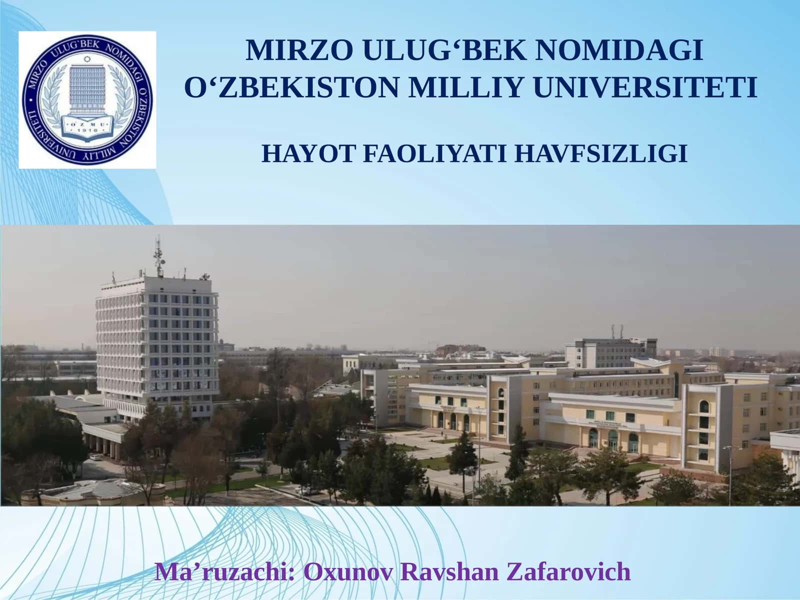 HAYOT FAOLIYATI HAVFSIZLIGI 1