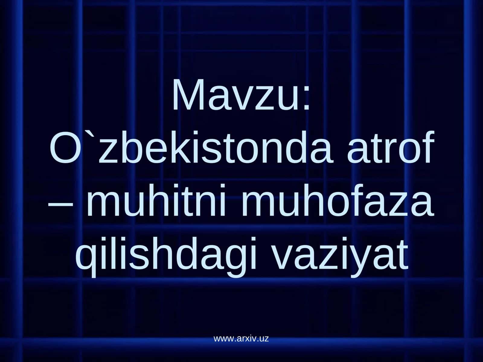 Tabiatni muhofaza qilishda huquqiy bazaning yaratilishi 1