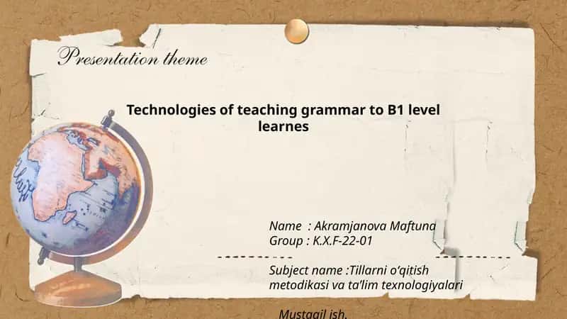 Tillarni oʻqitish metodikasi va taʼlim texnologiyalari 1