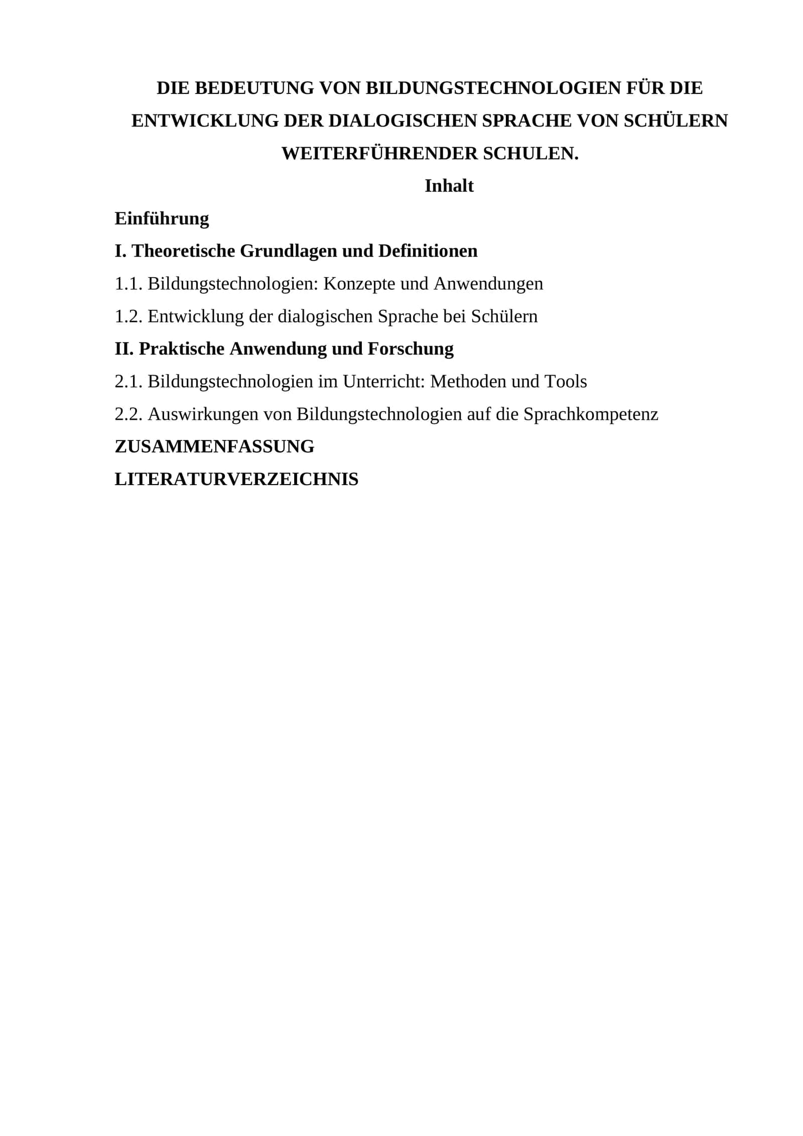DIE BEDEUTUNG VON BILDUNGSTECHNOLOGIEN FÜR DIE ENTWICKLUNG DER DIALOGISCHEN SPRACHE VON SCHÜLERN WEITERFÜHRENDER SCHULEN 1