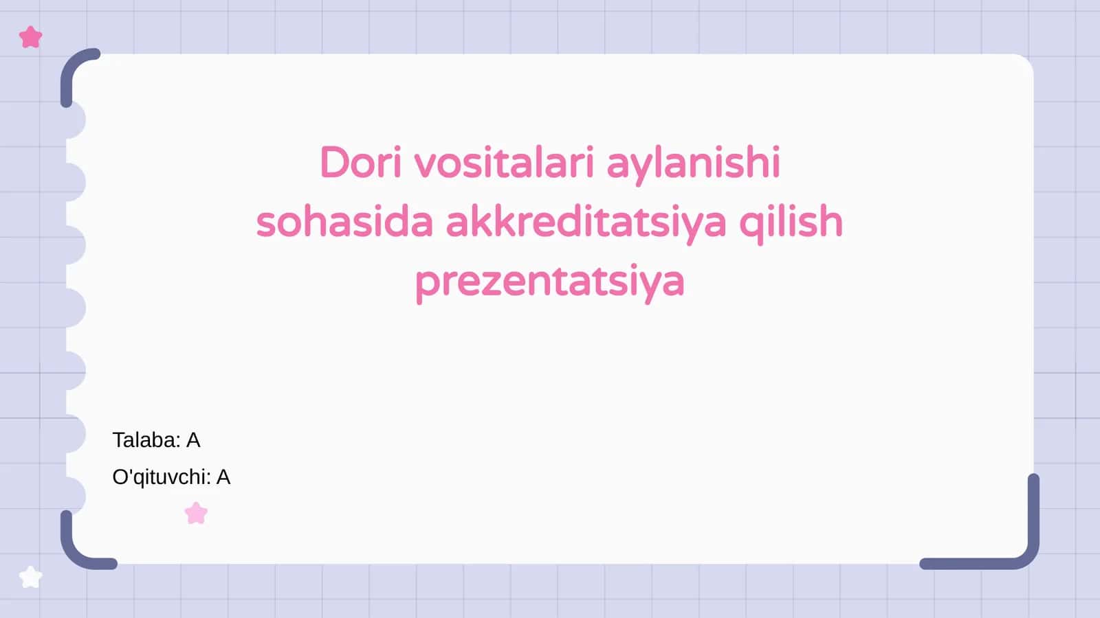 Dori vositalari aylanishi sohasida akkreditatsiya qilish prezentatsiya 1