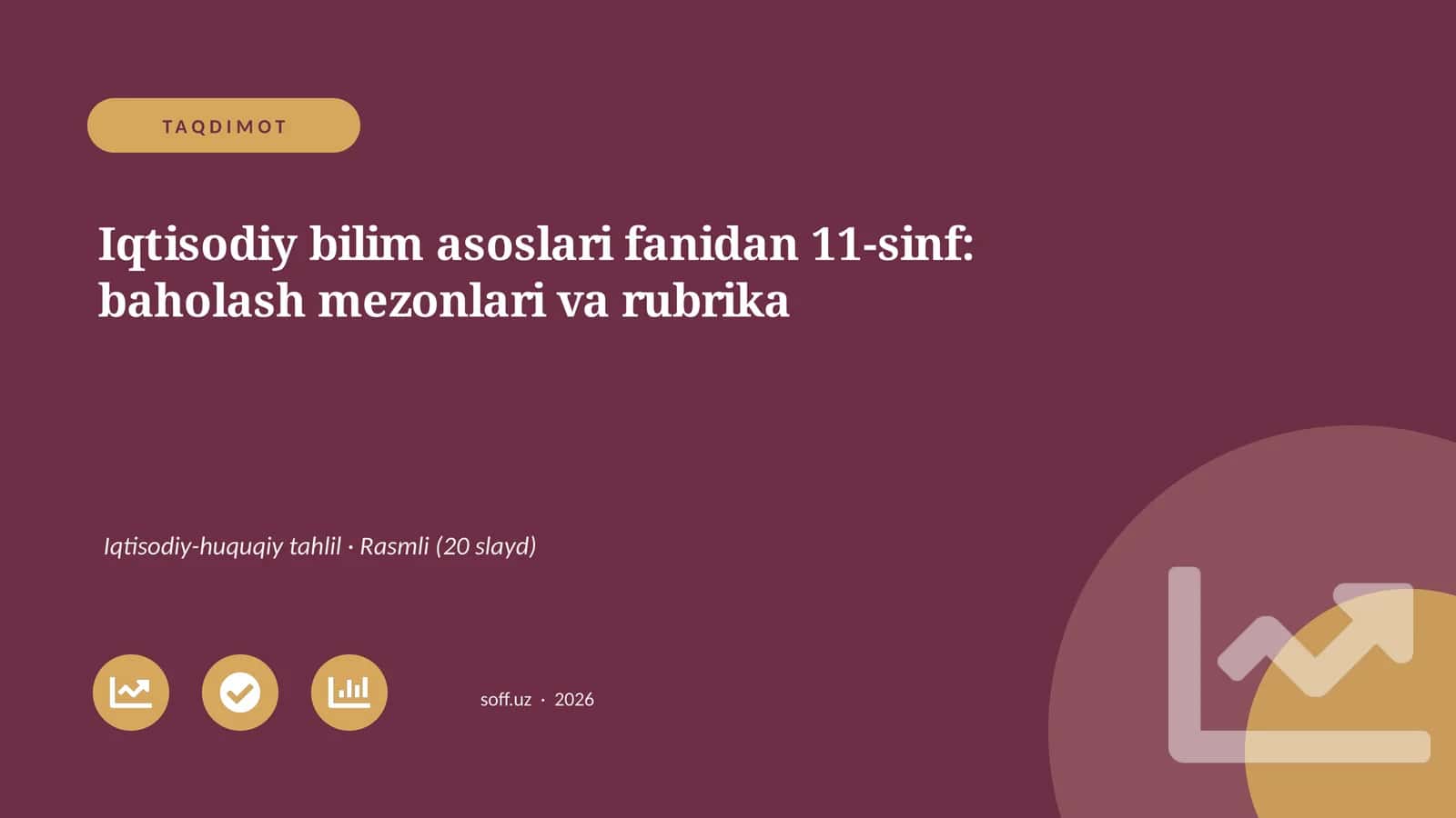 Iqtisodiy bilim asoslari fanidan 11-sinf: baholash mezonlari va rubrika 1