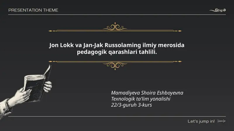 Jon Lokk va Jan-Jak Russolaming ilmiy merosida pedagogik qarashlari tahlili 1