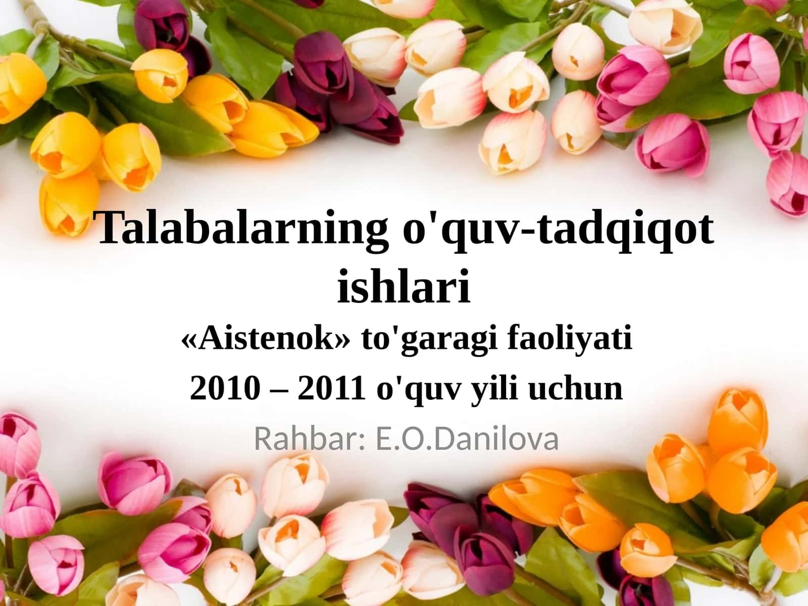 Bo'lajak onalar to'garagi yillik hisoboti 1