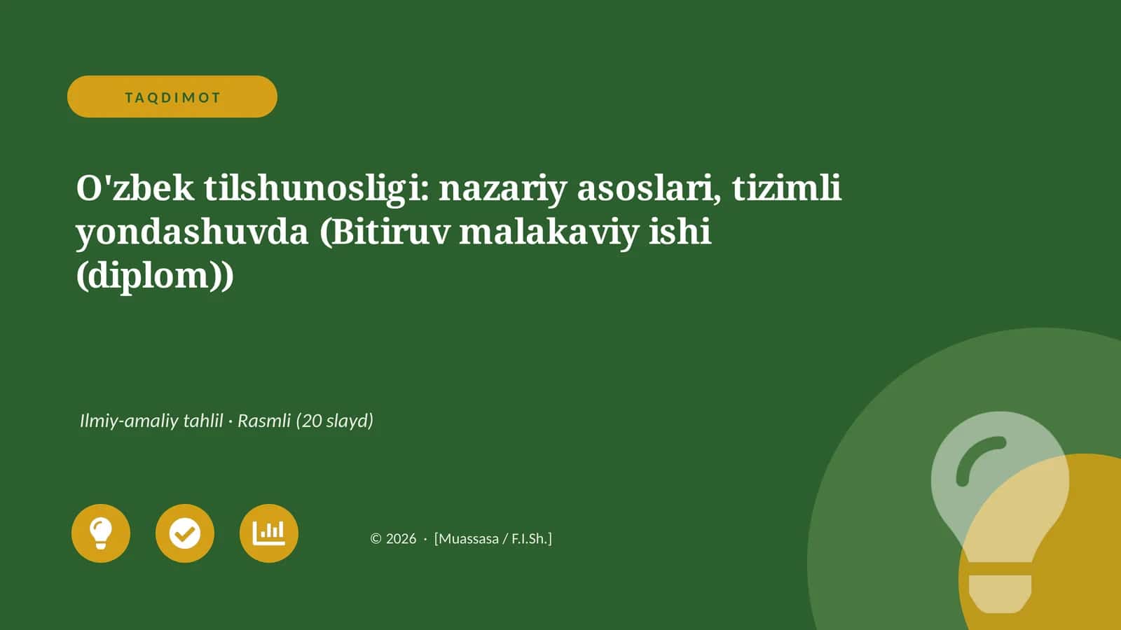 O'zbek tilshunosligi: nazariy asoslari, tizimli yondashuvda (Bitiruv malakaviy ishi (diplom)) 1