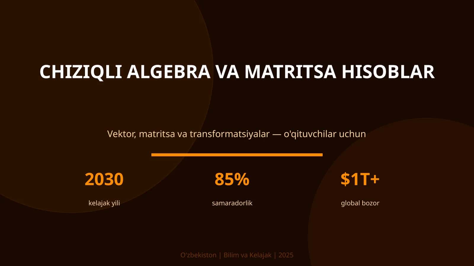 Chiziqli algebra va matritsa hisoblar 1