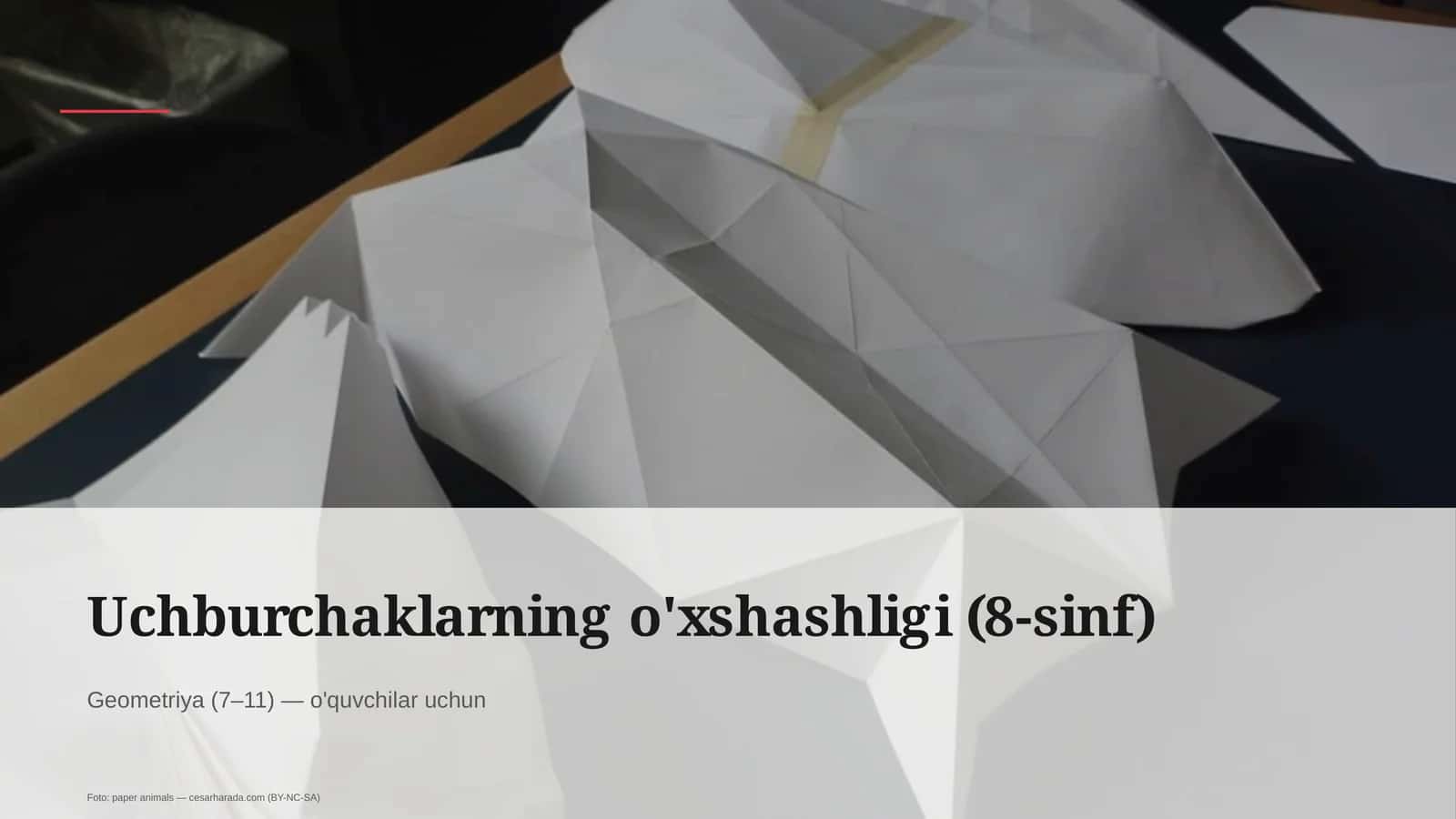 Uchburchaklarning o'xshashligi (8-sinf) 1
