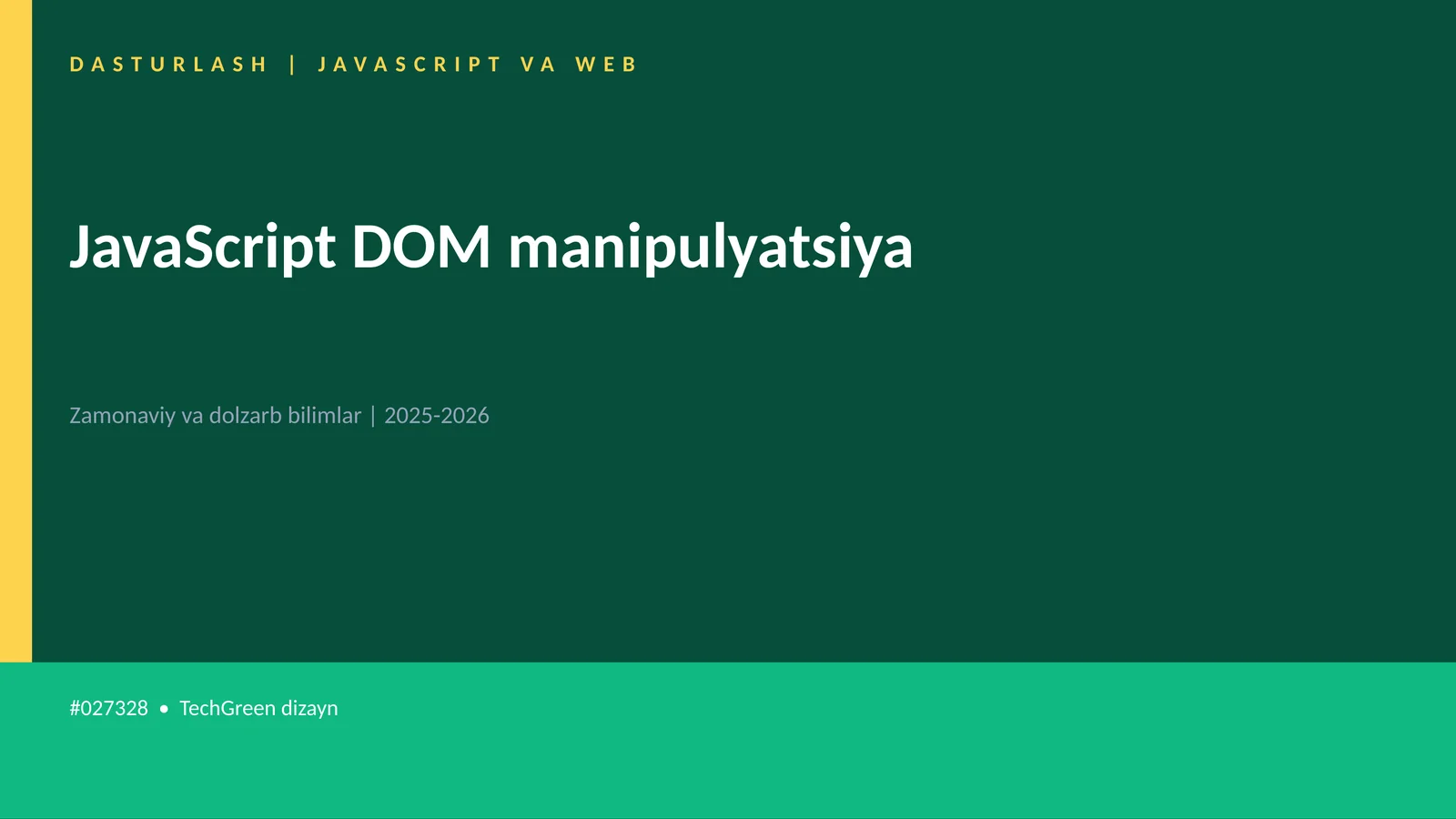 JavaScript DOM manipulyatsiya 1