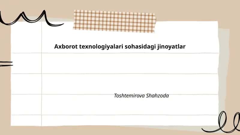 Axborot texnologiyalari sohasidagi jinoyatlar 1