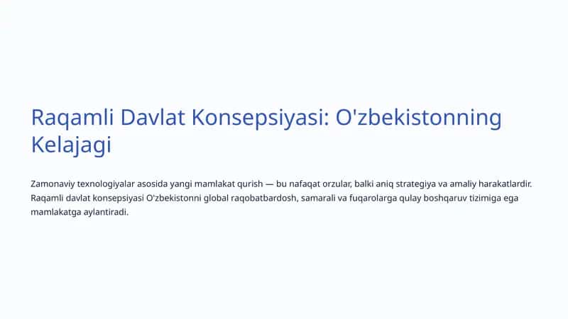 Raqamli O'zbekiston – 2030 Strategiyasi 1