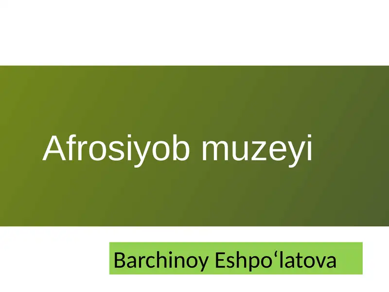 Afrosiyob Muzeyi 1