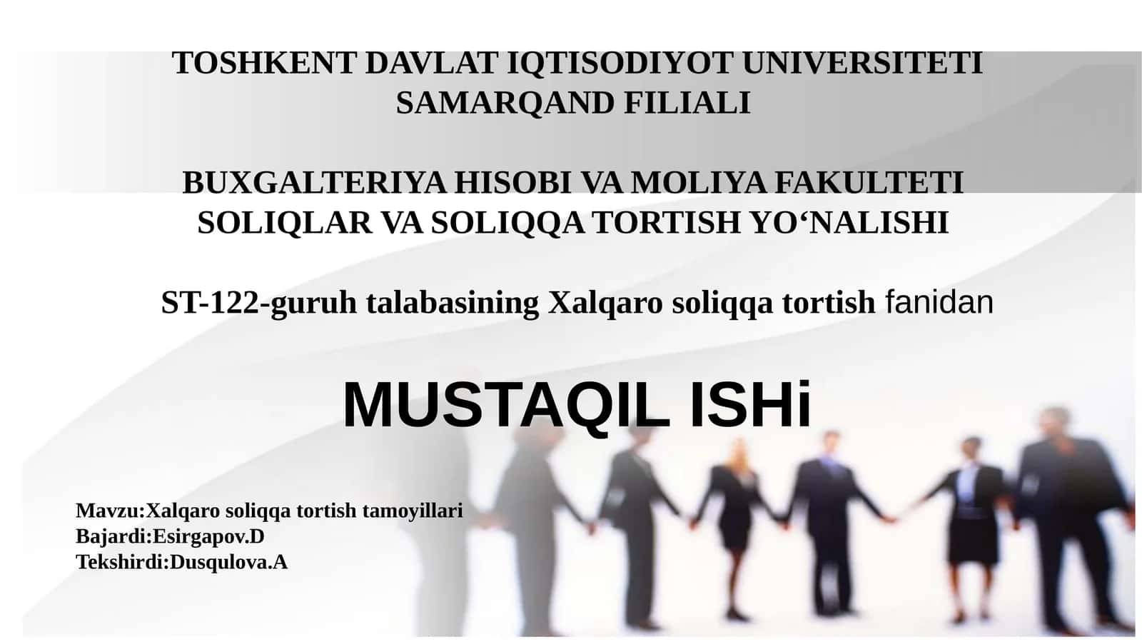 Xalqaro soliqqa tortish tamoyillari 1