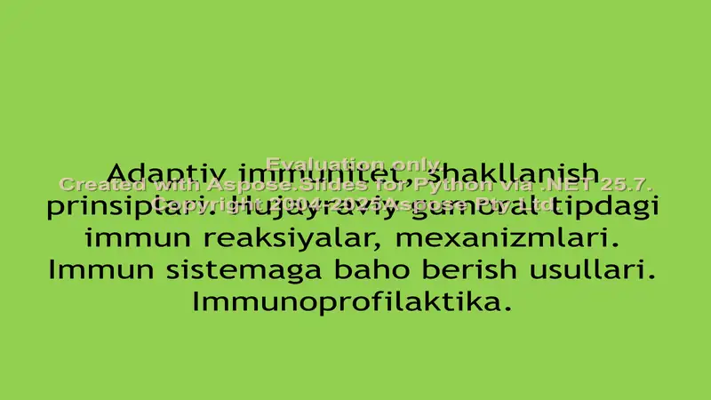 **Adaptiv immunitet** 1