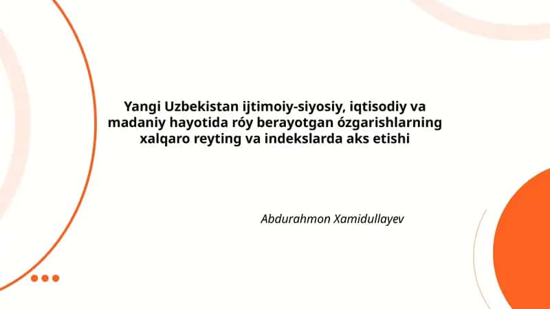O'zbekistonning Global Competitiveness Indexdagi o'rni va iqtisodiy islohotlar ta'siri 1