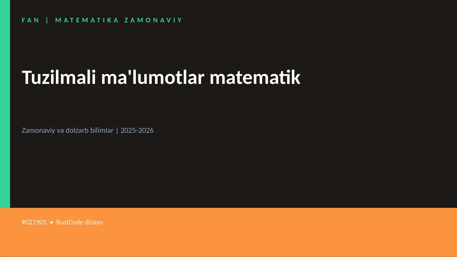 Tuzilmali ma'lumotlar matematik 1