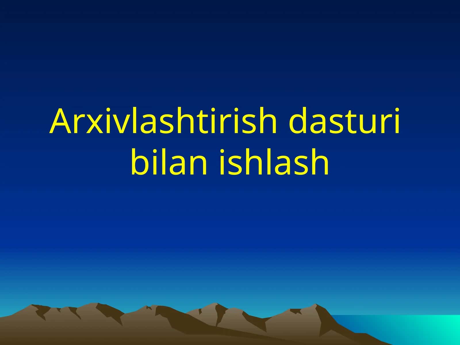 Arxivlashtirish dasturi 1