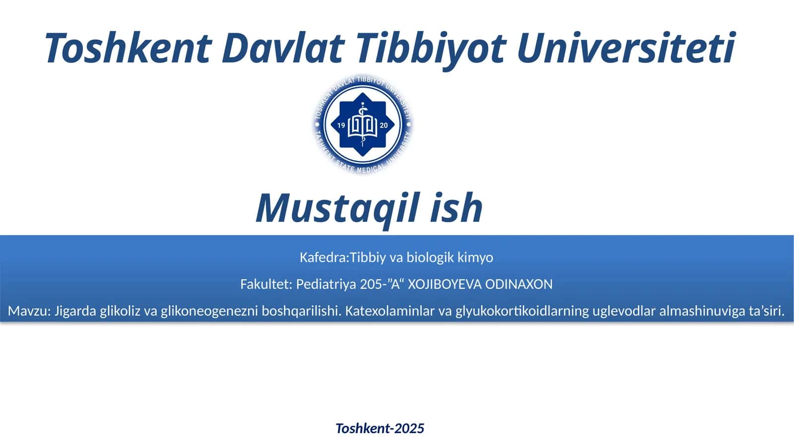 Jigardaglikolizvaglikoneogenezniboshqarilishi.Katexolaminlarvaglyukokortikoidlarninguglevodlaralmashinuvigata’siri 1