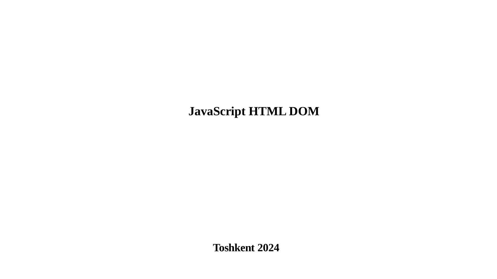 JavaScript HTML DOM 1