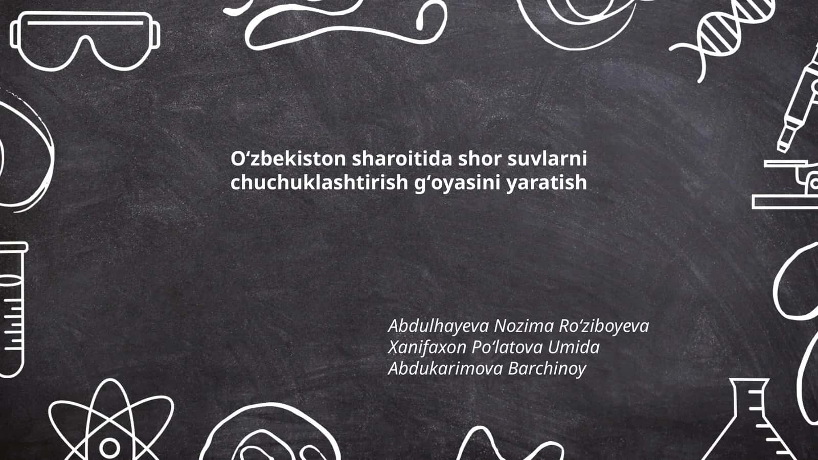 Shor suvlarni chuchuklashtirish gʻoyasi 1