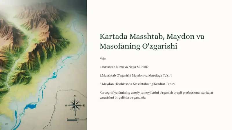 Kartada Masshtab, Maydon va Masofaning O'zgarishi 1
