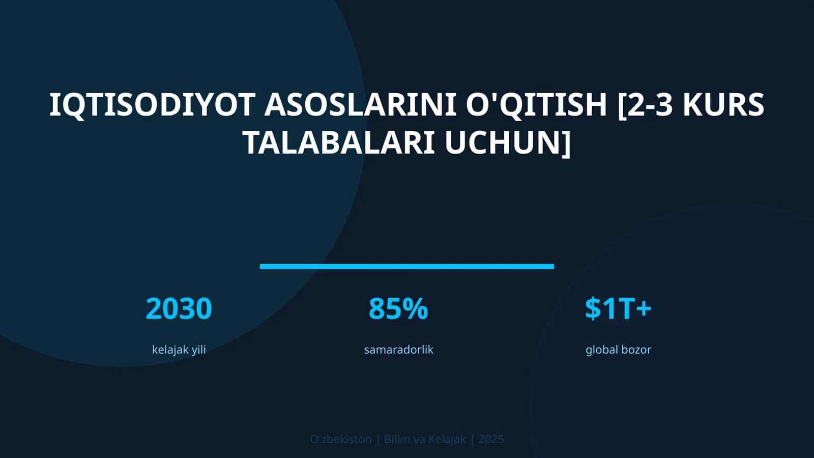 Iqtisodiyot asoslarini o'qitish [2-3 kurs talabalari uchun] 1
