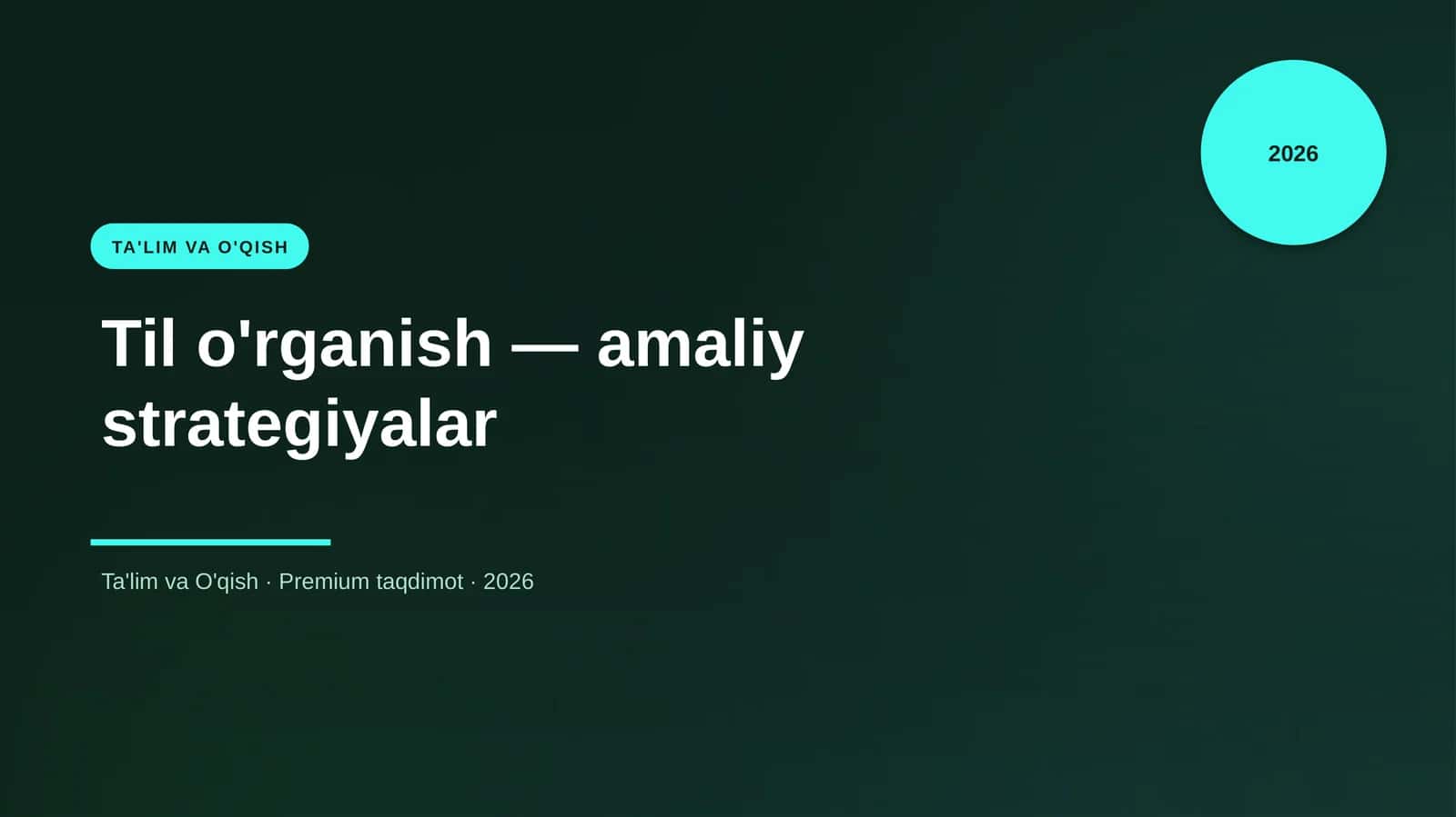 Til o'rganish — amaliy strategiyalar 1