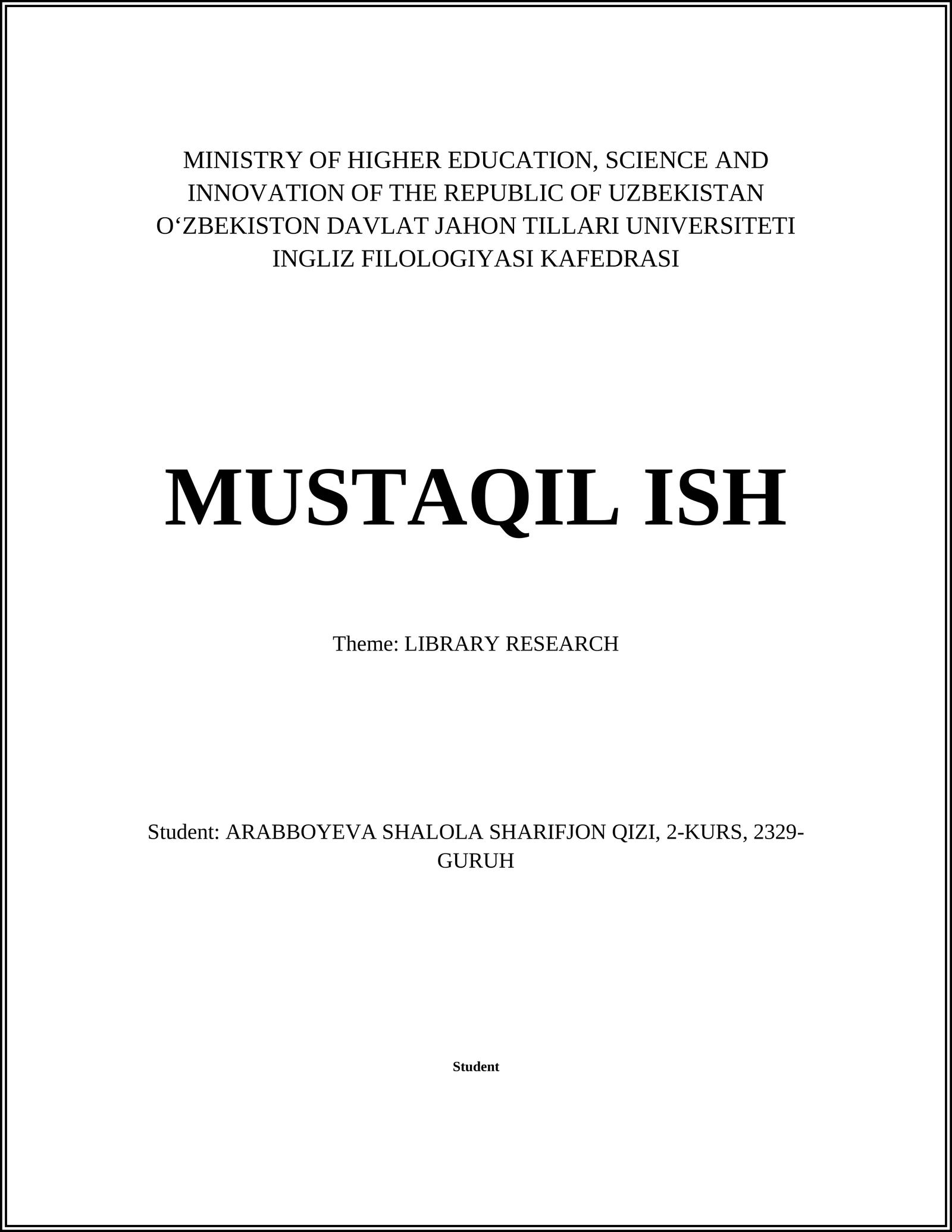 LIBRARY RESEARCH 1