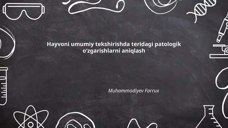 Hayvoni umumiy tekshirishda teridagi patologik oʻzgarishlarni aniqlash 1