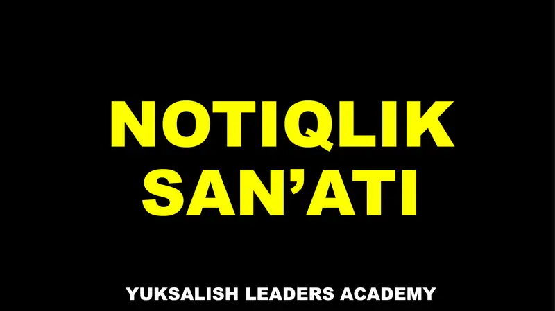 NOTIQLIK SAN’ATI 1