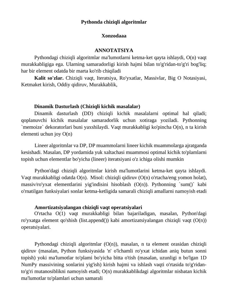 Pythonda chiziqli algoritmlar 1