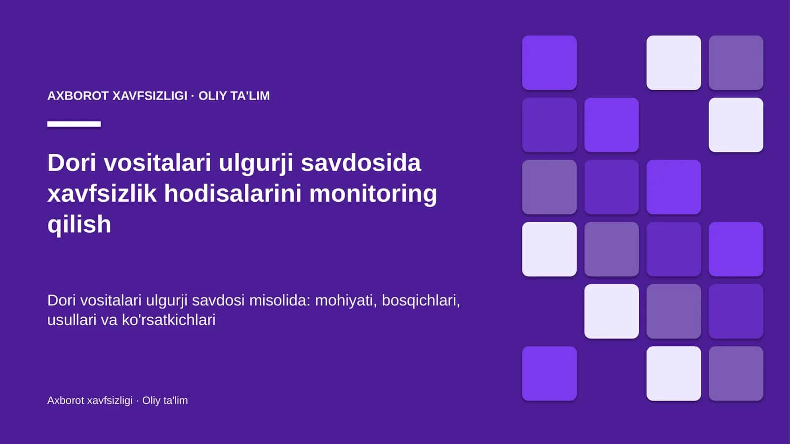 dori vositalari ulgurji savdosida xavfsizlik hodisalarini monitoring qilish 9566 1