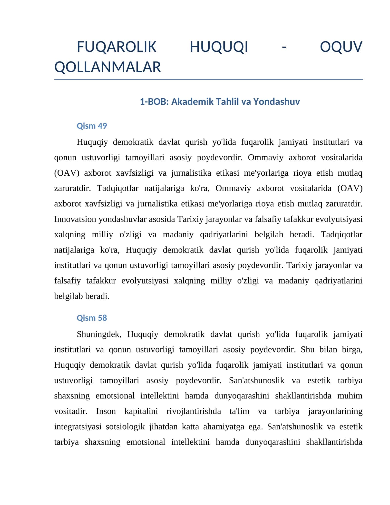 FUQAROLIK HUQUQI - OQUV QOLLANMALAR 1