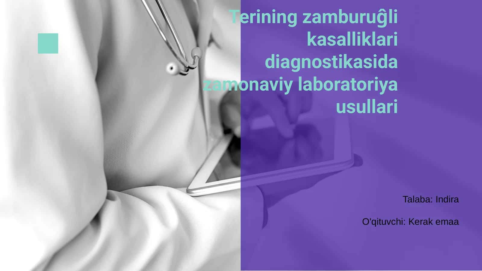 Terining zamburuĝli kasalliklari diagnostikasida zamonaviy laboratoriya usullari 1