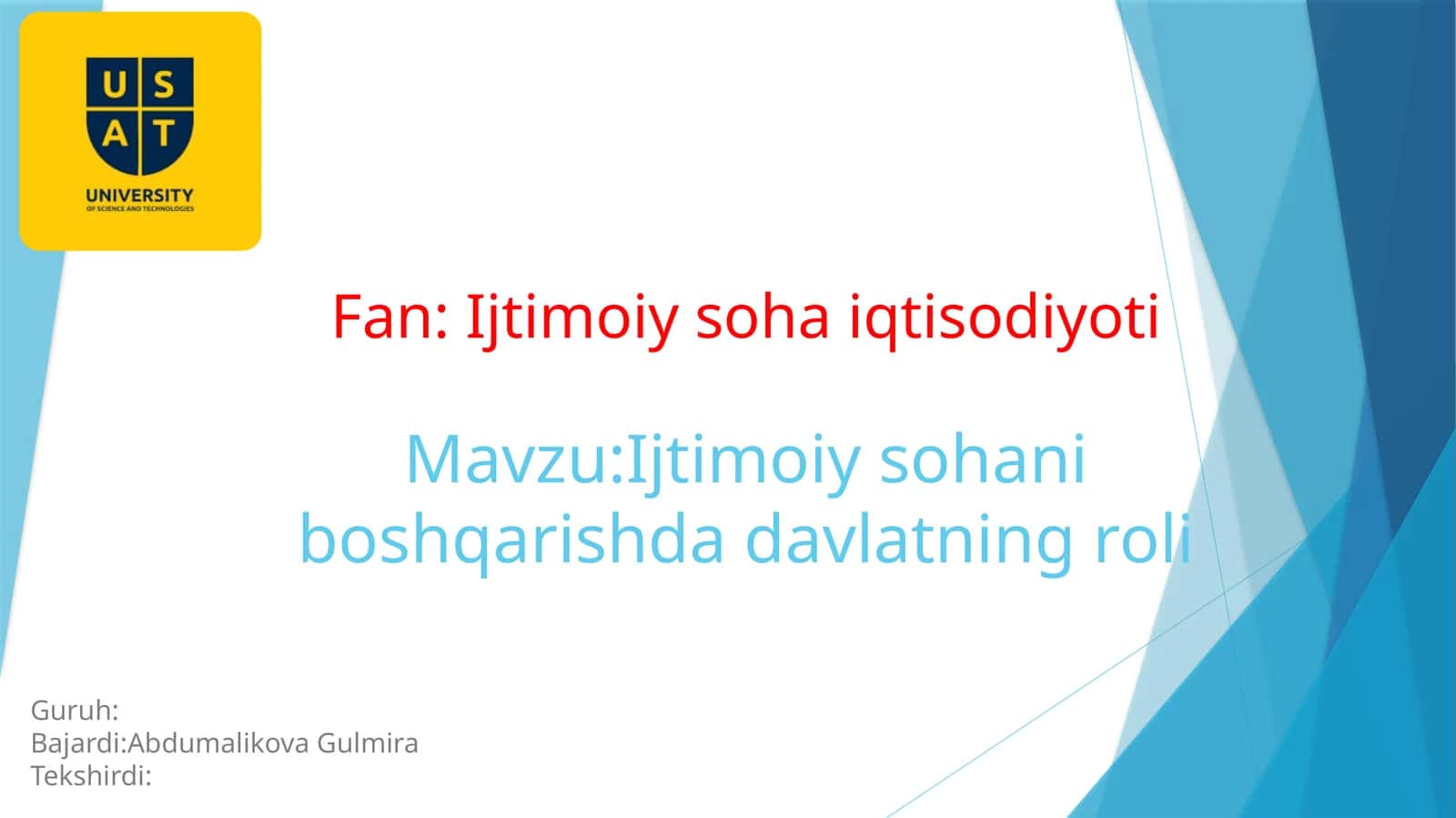 Ijtimoiy sohani boshqarishda davlatning roli 1