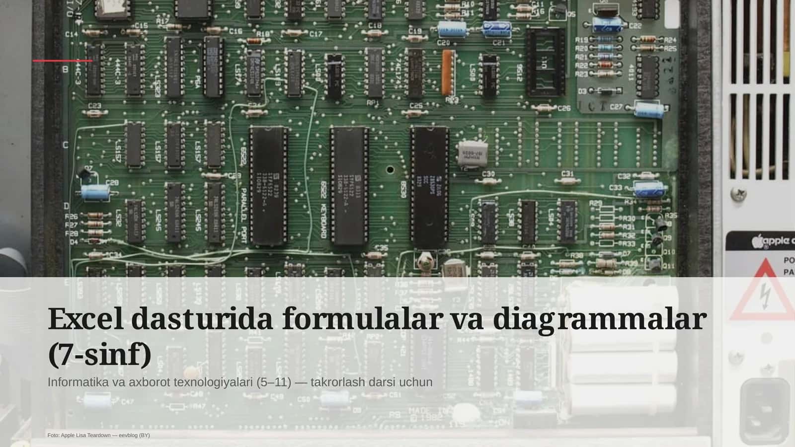 Excel dasturida formulalar va diagrammalar (7-sinf) 1