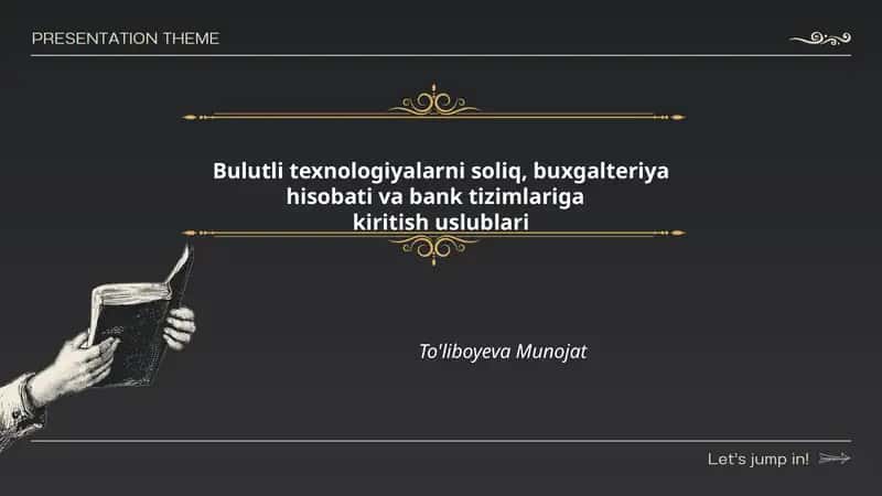 Bulutli texnologiyalarni soliq, buxgalteriya hisobati va bank tizimlariga kiritish uslublari 1