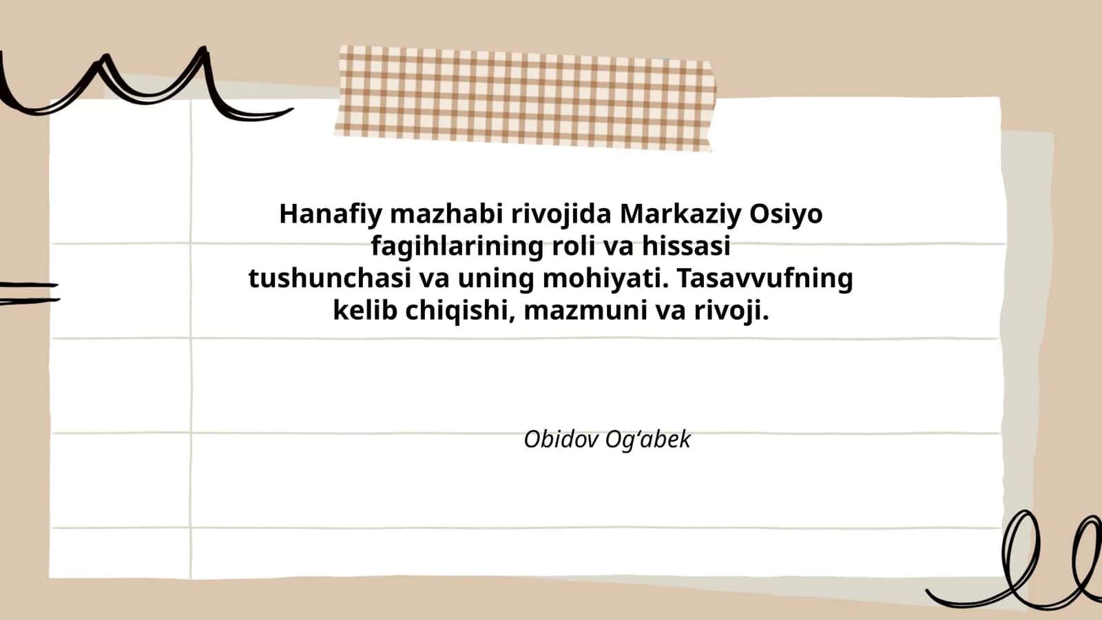 Hanafiy mazhabi rivojida Markaziy Osiyo fagihlarining roli va hissasi 1