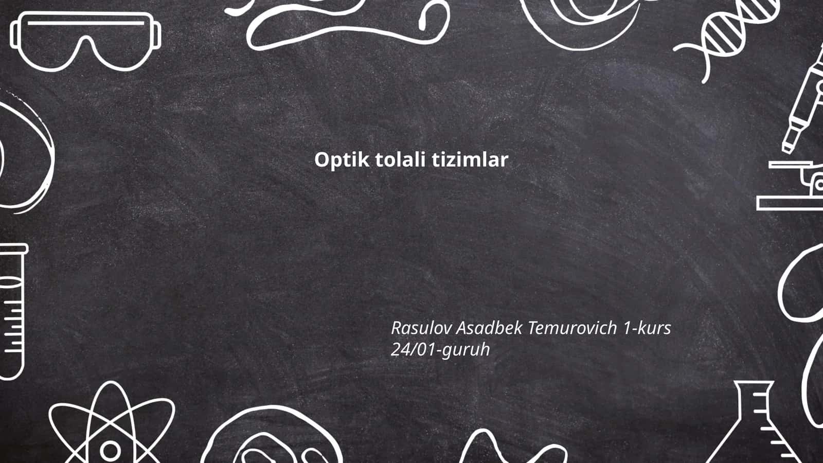 Optik to'lali tizimlar 1