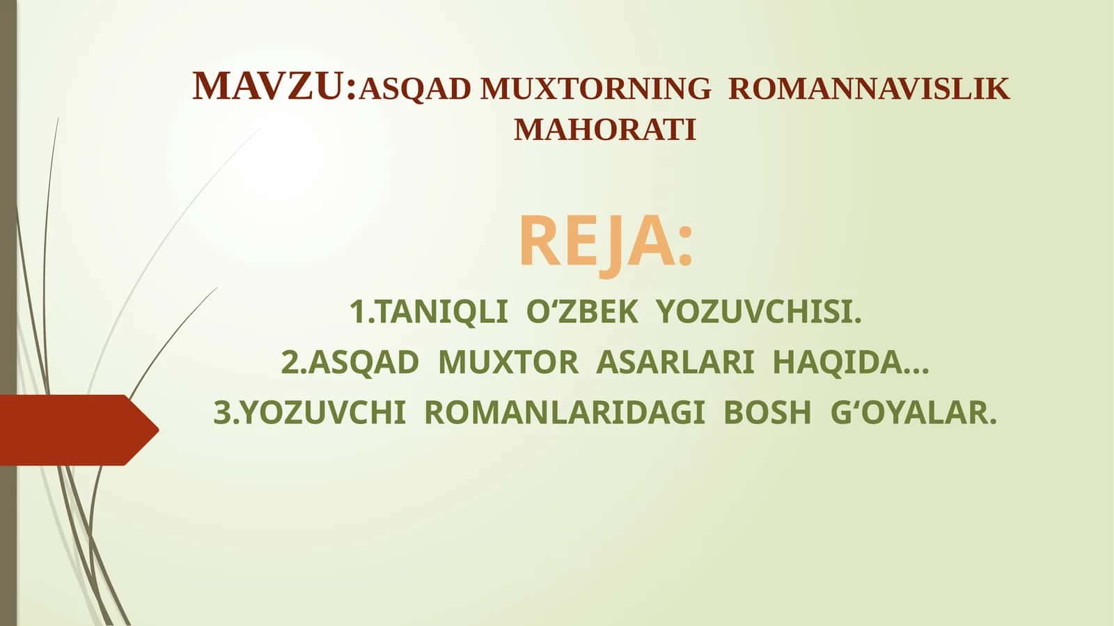 ASQAD MUXTORNING ROMANNAVISLIK MAHORATI 1