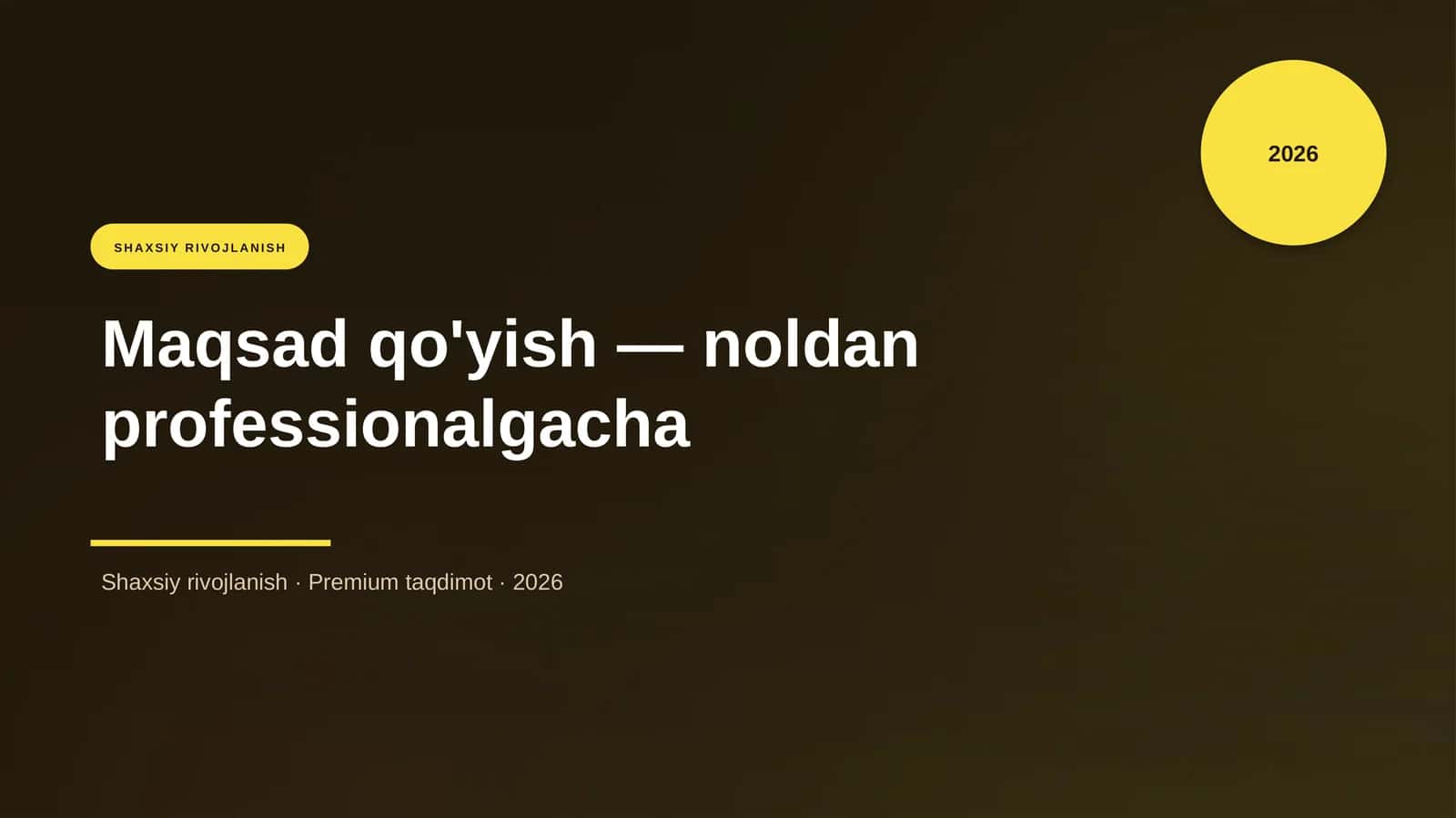 Maqsad qo'yish — noldan professionalgacha 1