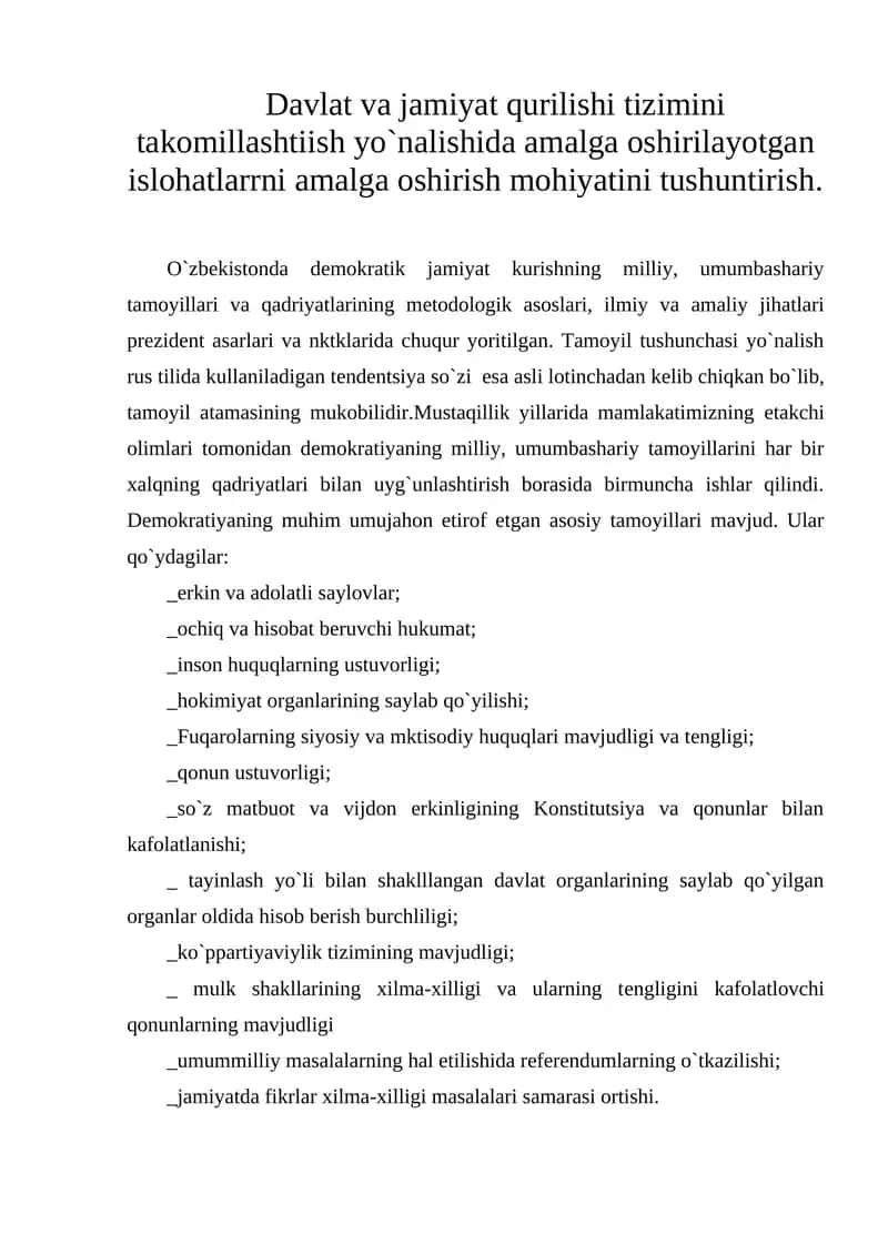 Demokratik jamiyatning prinsiplari 1