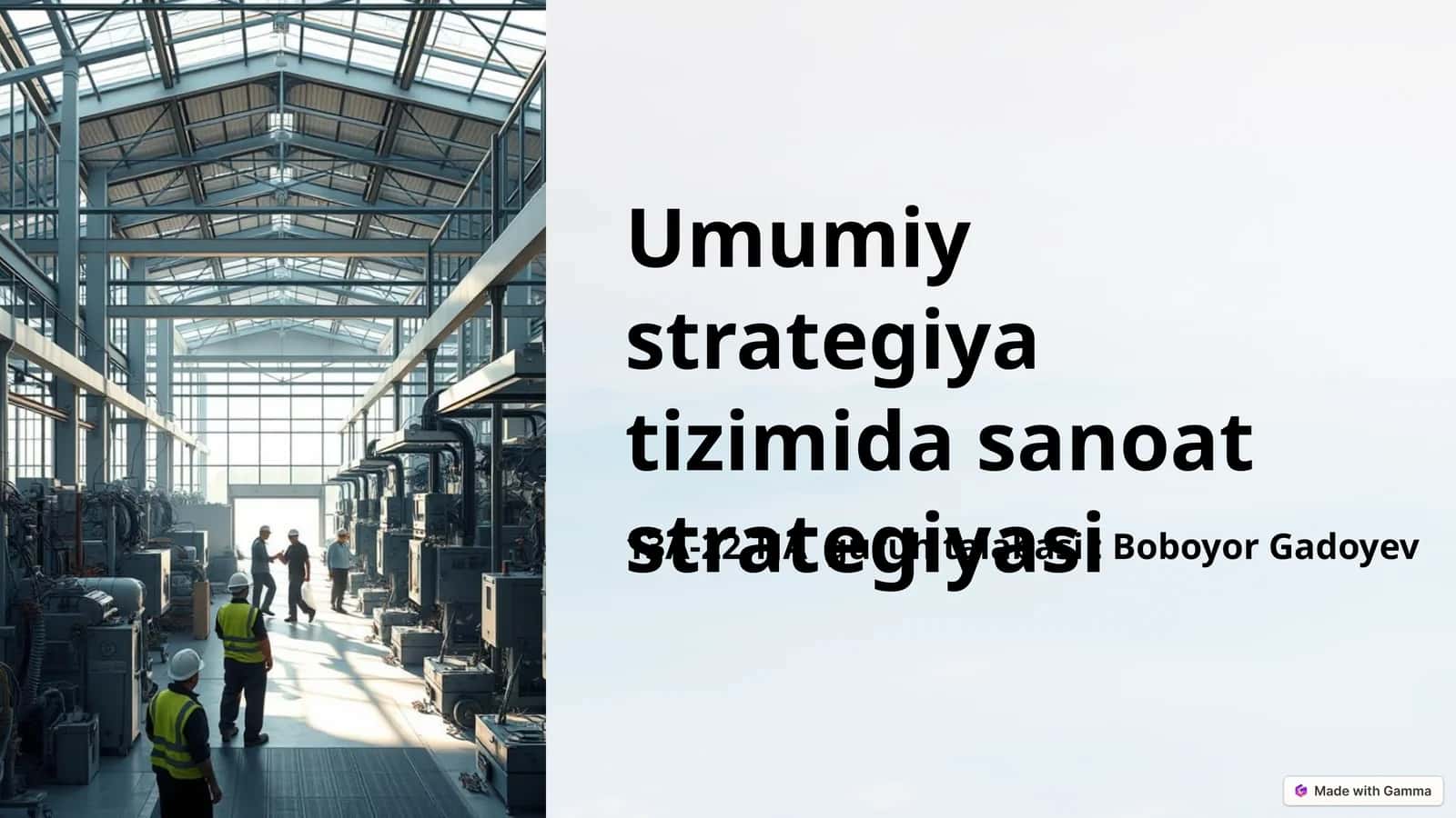 Umumiy strategiya tizimida sanoat strategiyasi 1