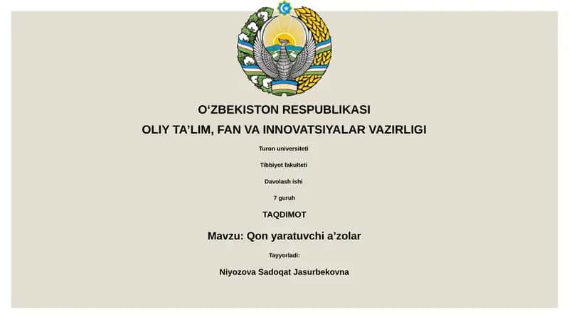 Qon yaratuvchi a’zolar 1