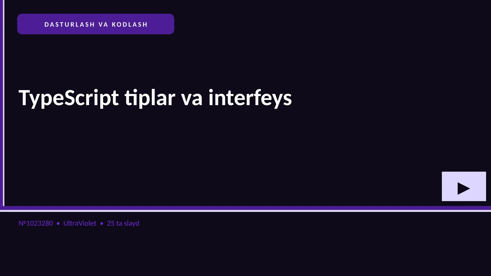 TypeScript tiplar va interfeys 1