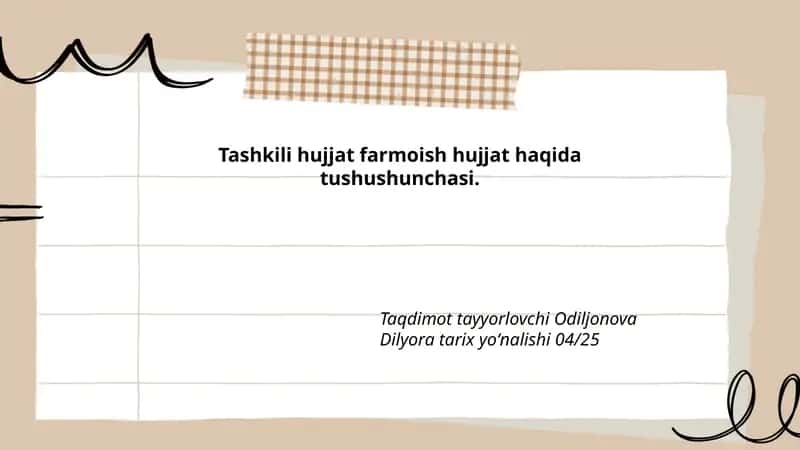 Tashkili hujjat farmoish hujjat haqida tushunchasi 1