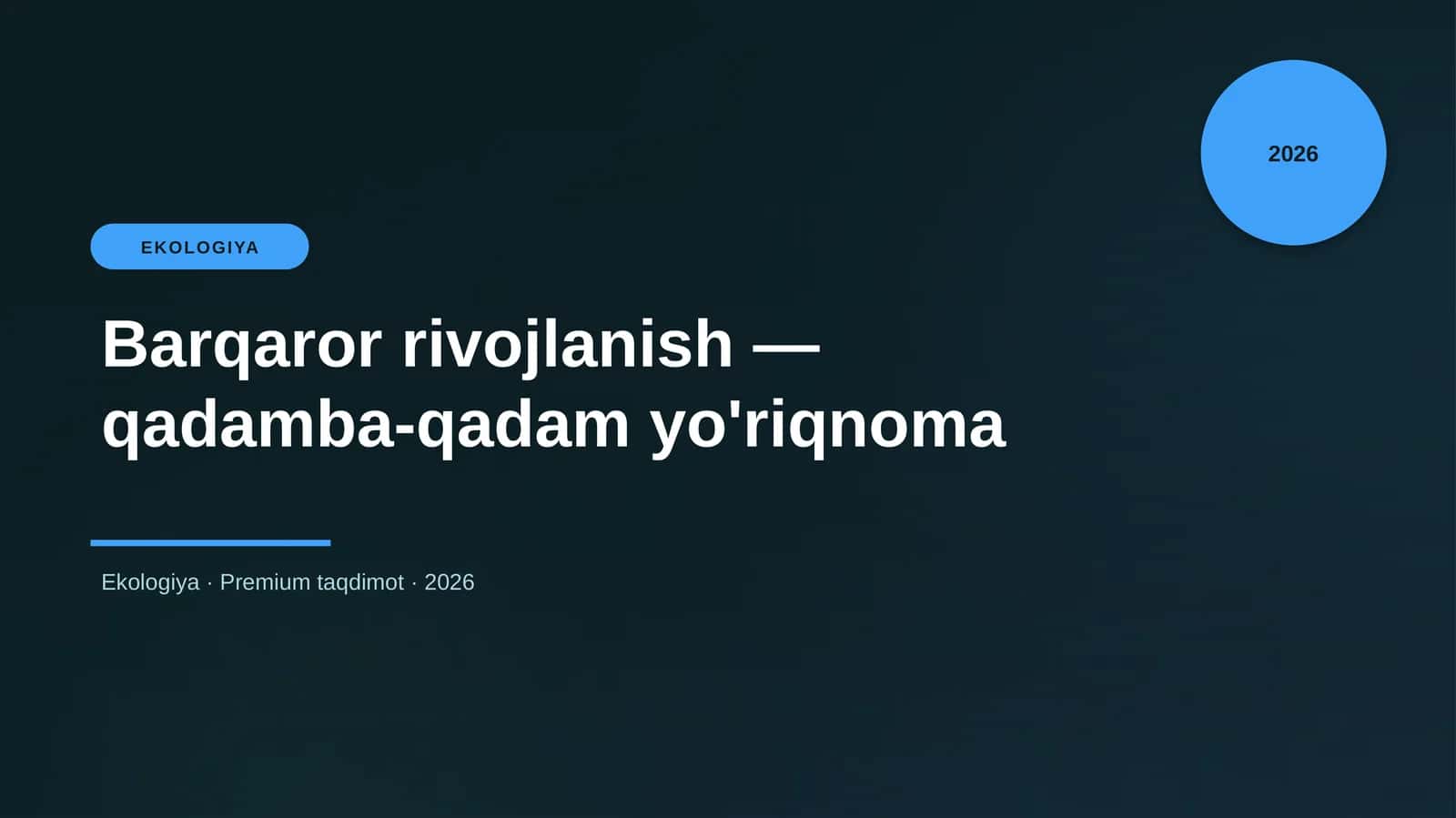 Barqaror rivojlanish — qadamba-qadam yo'riqnoma 1
